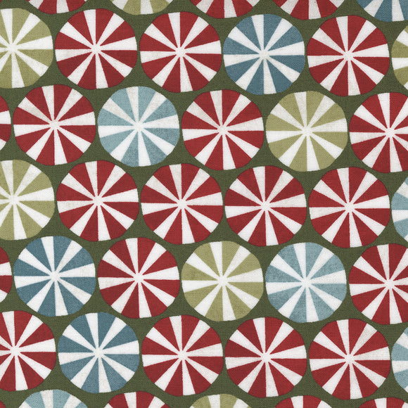 Peppermint Bark Peppermint Dots Pine 30693 18 by Basic Grey for Moda- 1 Yard