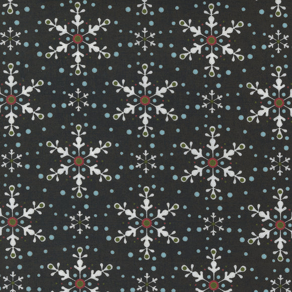 Peppermint Bark Snowflakes Dark Chocolate 30695 12 by Basic Grey for Moda- 1 Yard
