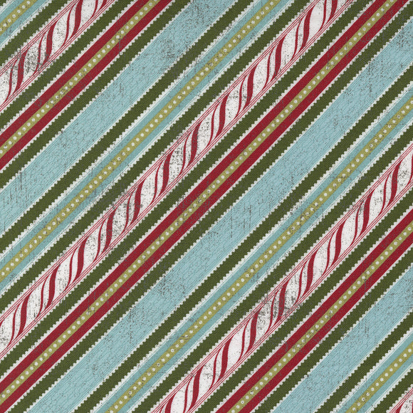 Peppermint Bark Stripes Frosty 30696 14 by Basic Grey for Moda- 1 Yard