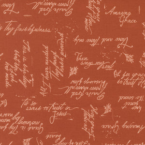 Songbook A New Page Noted Text Rust 45554 14 by Fancy That Design House- Moda- 1 Yard