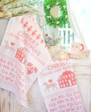 Christmas Stitched Tea Towel by Fig Tree- Moda- 18" X 27"