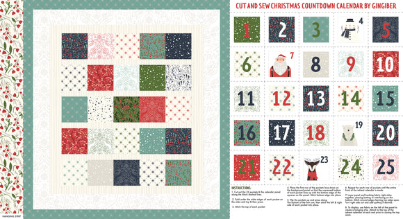 Merrymaking Advent Calendar Panel Eggnog 48342 11M by Gingiber- Moda- 24