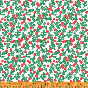 CHRISTMAS CHARMS Holly Dot White 53091-3 by Dylan Mierzwinski- 1 Yard