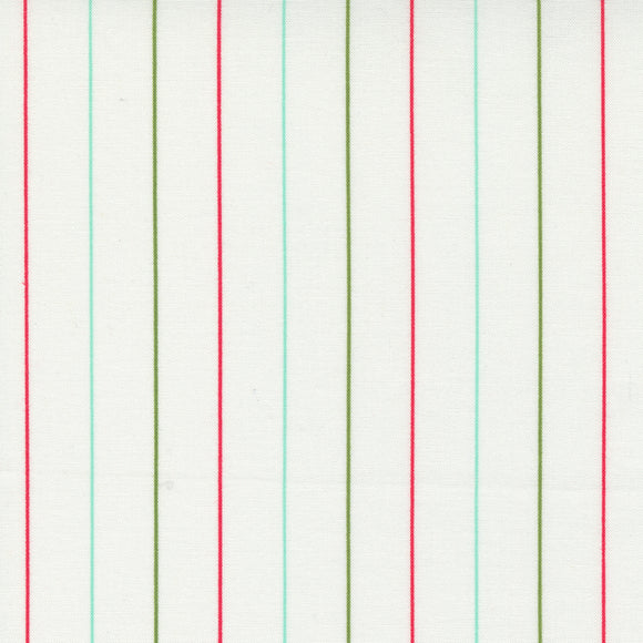 Merry Little Christmas Pin Stripe Cream Multi 55244 19 by Bonnie and Camille- Moda- 1 yard