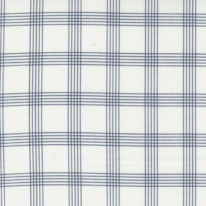 PREORDER Nantucket Summer Plaid Checks Cream Navy 55262 11 by Camille Roskelley of Thimble Blossoms- 1/2 Yard