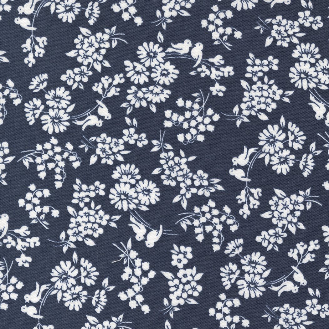 Dwell Songbird Navy 55273 13 by Camille Roskelley- Moda- 1 Yard ...