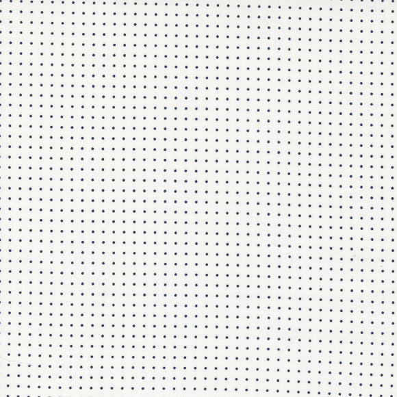 Dwell Pin Dot Cream Navy 55276 31  by Camille Roskelley- Moda- 1 Yard