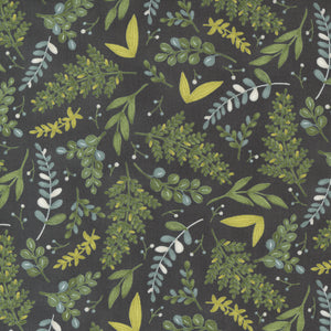 Happiness Blooms Tossed Ferns Slate 56052 13 by Deb Strain- 1 Yard