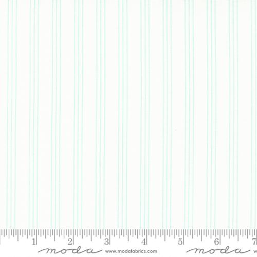 Lighthearted Stripe Cream Aqua 55296 21 Moda #1 - 1 Yard