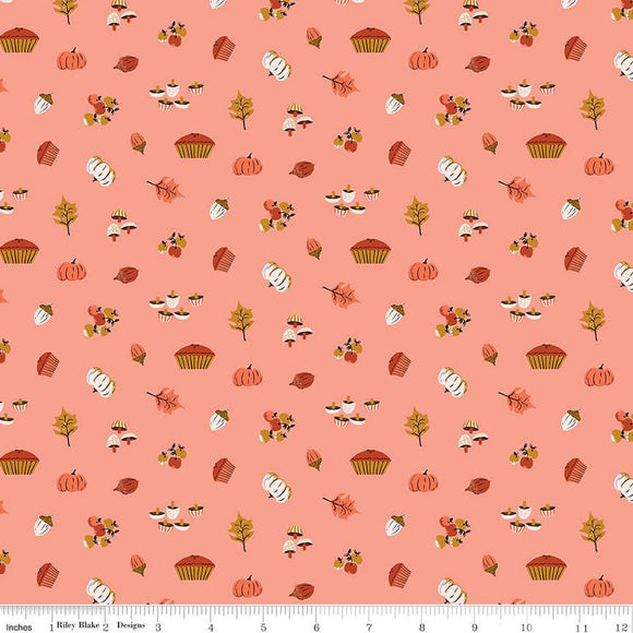 Maple Harvest C12473-CORAL by Gabrielle Neil Designs For Riley Blake Designs