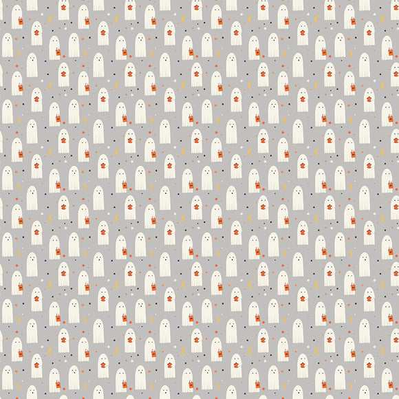 Hey Bootiful Sheet Ghosts - GP13132-GRAY by My Mind's Eye For Riley Blake Designs- 1 Yard