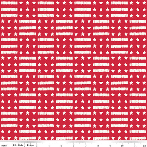 Land of The Brave Stars and Stripes C13141-RED by My Mind's Eye- Riley Blake Designs- 1 Yard