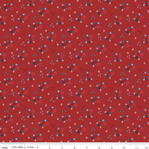 Red, White and True Ditzy C13184-RED by Dani Mogstad for Riley Blake Fabric- 1 Yard