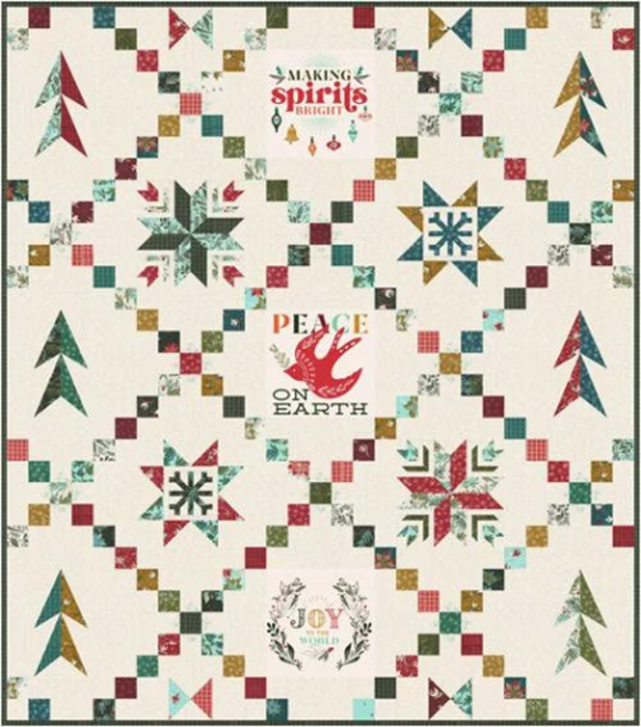 Cheer Merriment Boxed Quilt Kit by Fancy That Design House- Moda- Quilt size: 58
