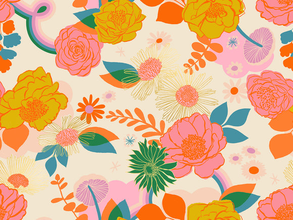 Reverie Meander Metallic Natural RS0047 11M by Melody Miller for Ruby Star Society- Moda- 1/2 Yard
