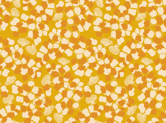 Reverie Spotted Leaves Goldenrod RS0053 11 by Melody Miller for Ruby Star Society- Moda- 1/2 Yard