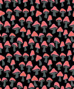 Firefly Mushrooms Black RS2072 15 by Sarah Watts for Ruby Star Society- Moda- 1/2 Yard