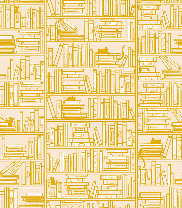 Reading Nook Library Goldenrod RS2080 12 by Sarah Watts -  Ruby Star Society-Moda- 1/2 Yard