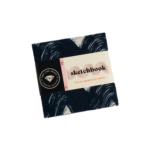 Sketchbook Charm Pack RS4070PP By Alexia Abegg for Ruby Star Society- Moda-