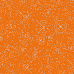 Bad to the Bone Spiderwebs SC11922-ORANGE Sparkle by My Mind's Eye For Riley Blake Designs- 1 Yard