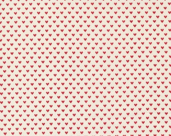 Flirt Tiny Hearts Cream Red 55574 31 by Sweetwater - Moda- 1 yard