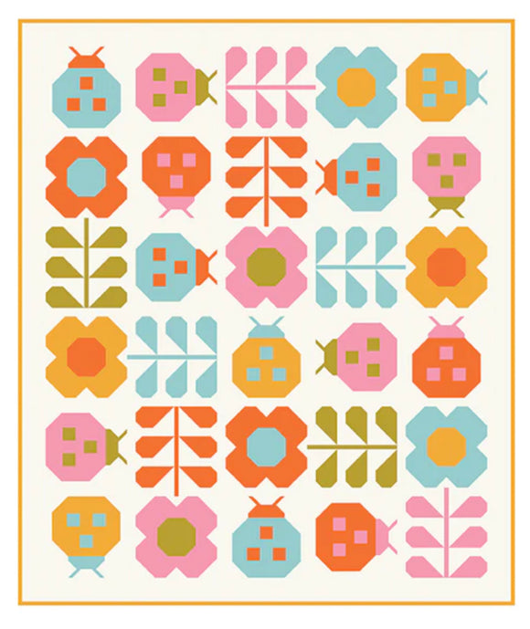 Hello Spring Quilt Kit - Pen and Paper Patterns- Kona Cottons - Happy Colors